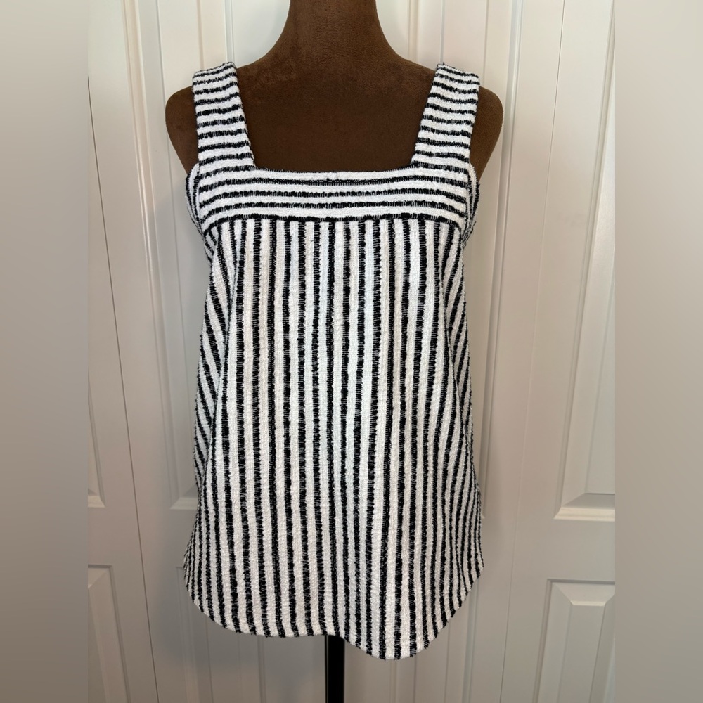 Lucky Brand Textured Striped Black & White Knit Top Size XSmall